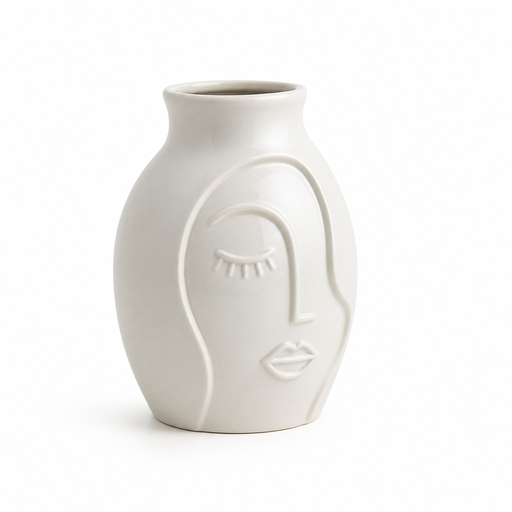 Nordic Minimalist Abstract Face Ceramic Vase