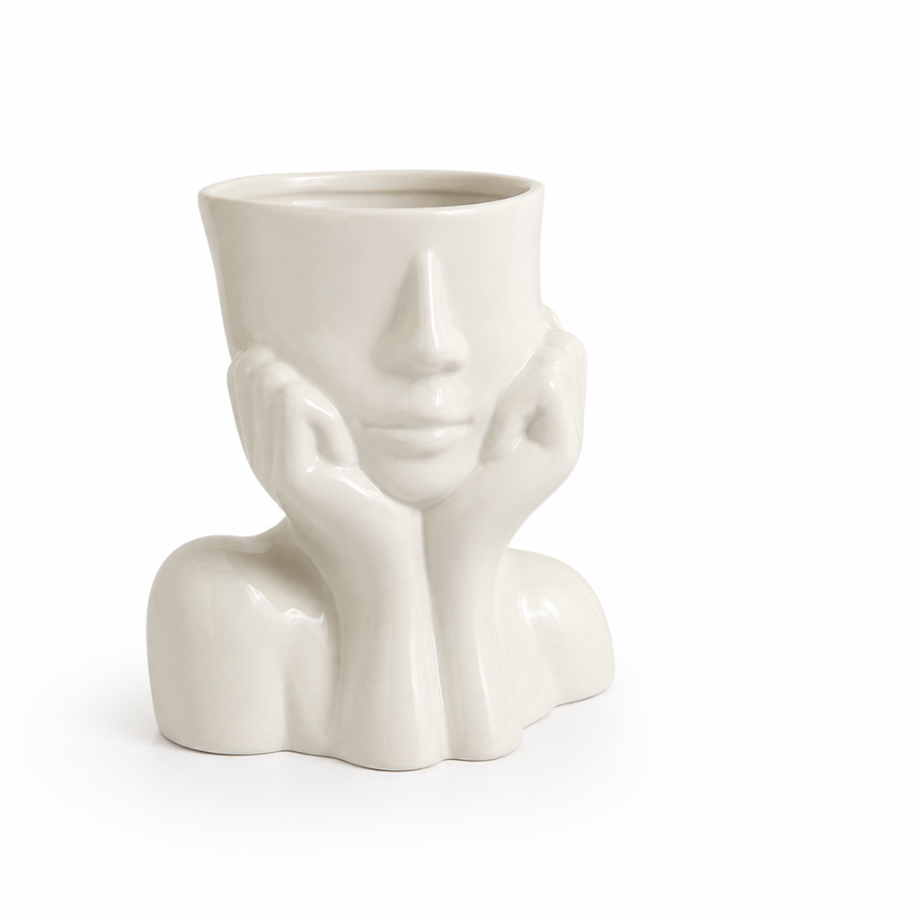 Nordic Minimalist Abstract Face Ceramic Vase