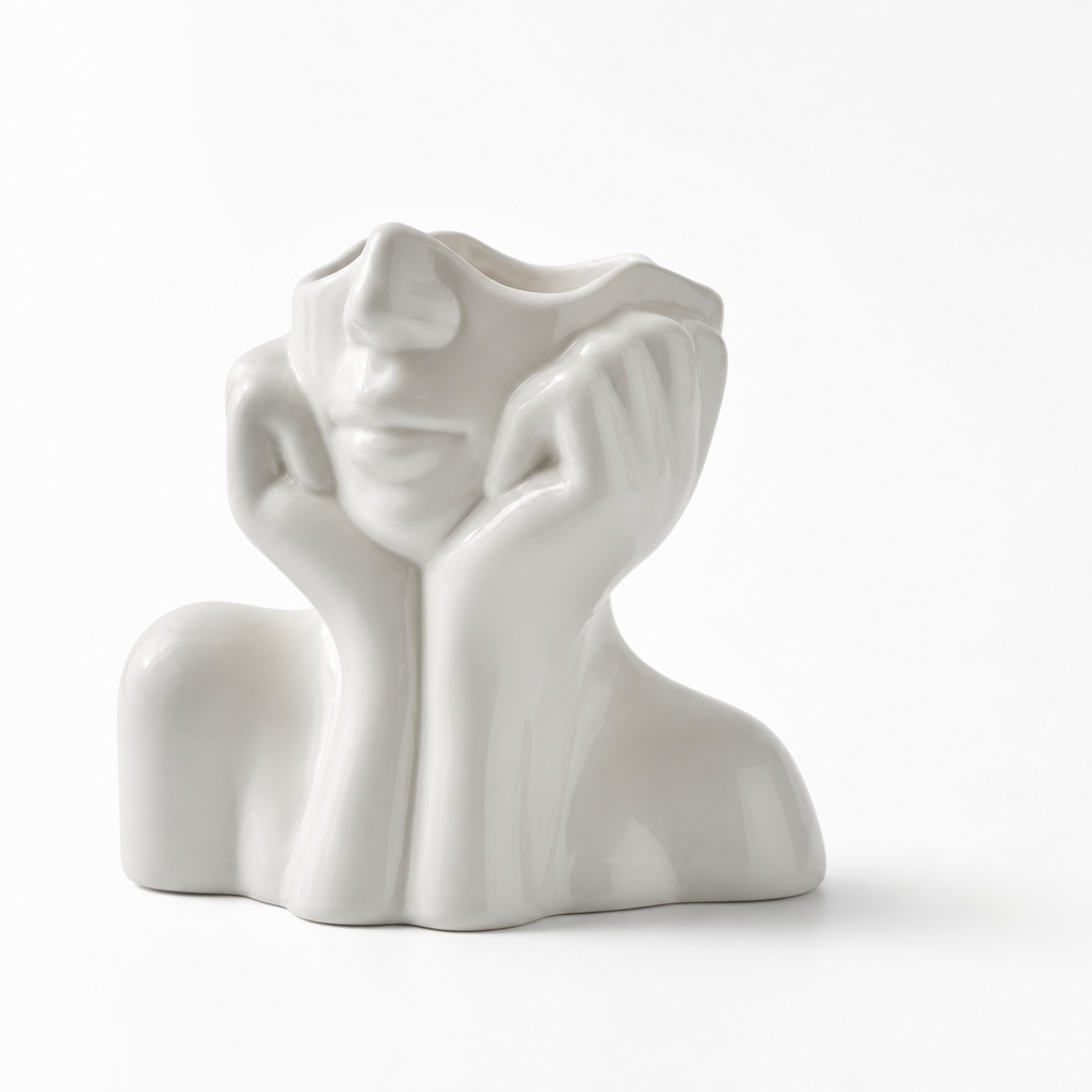 Nordic Minimalist Abstract Face Ceramic Vase