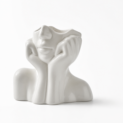 Nordic Minimalist Abstract Face Ceramic Vase