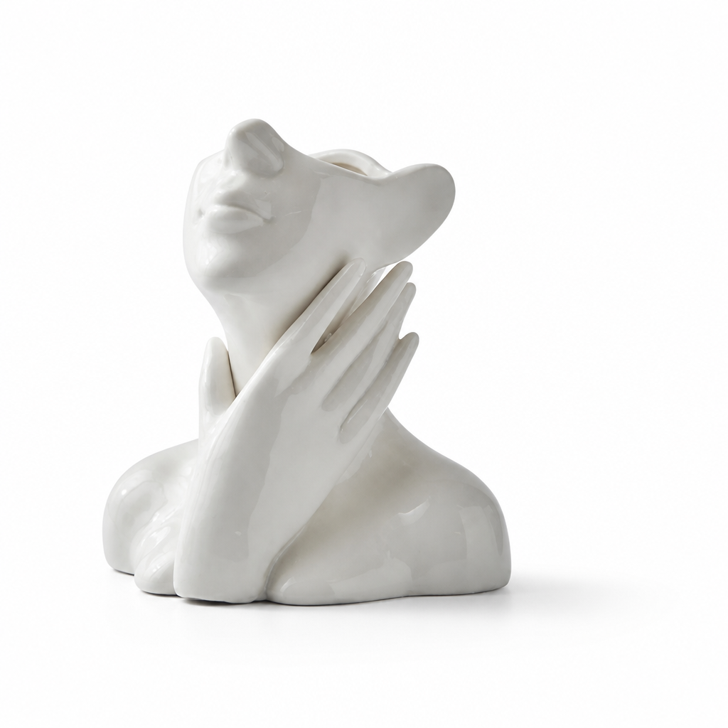 Nordic Minimalist Abstract Face Ceramic Vase