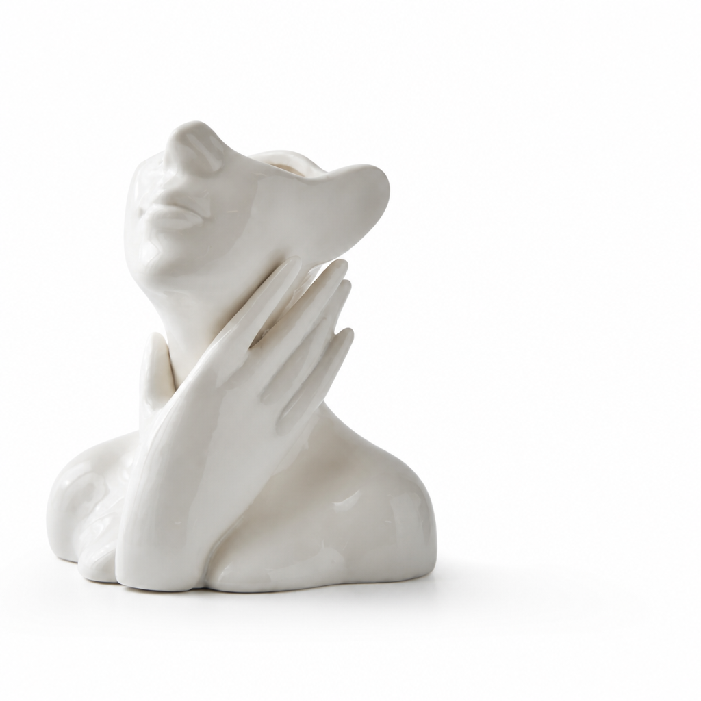 Nordic Minimalist Abstract Face Ceramic Vase