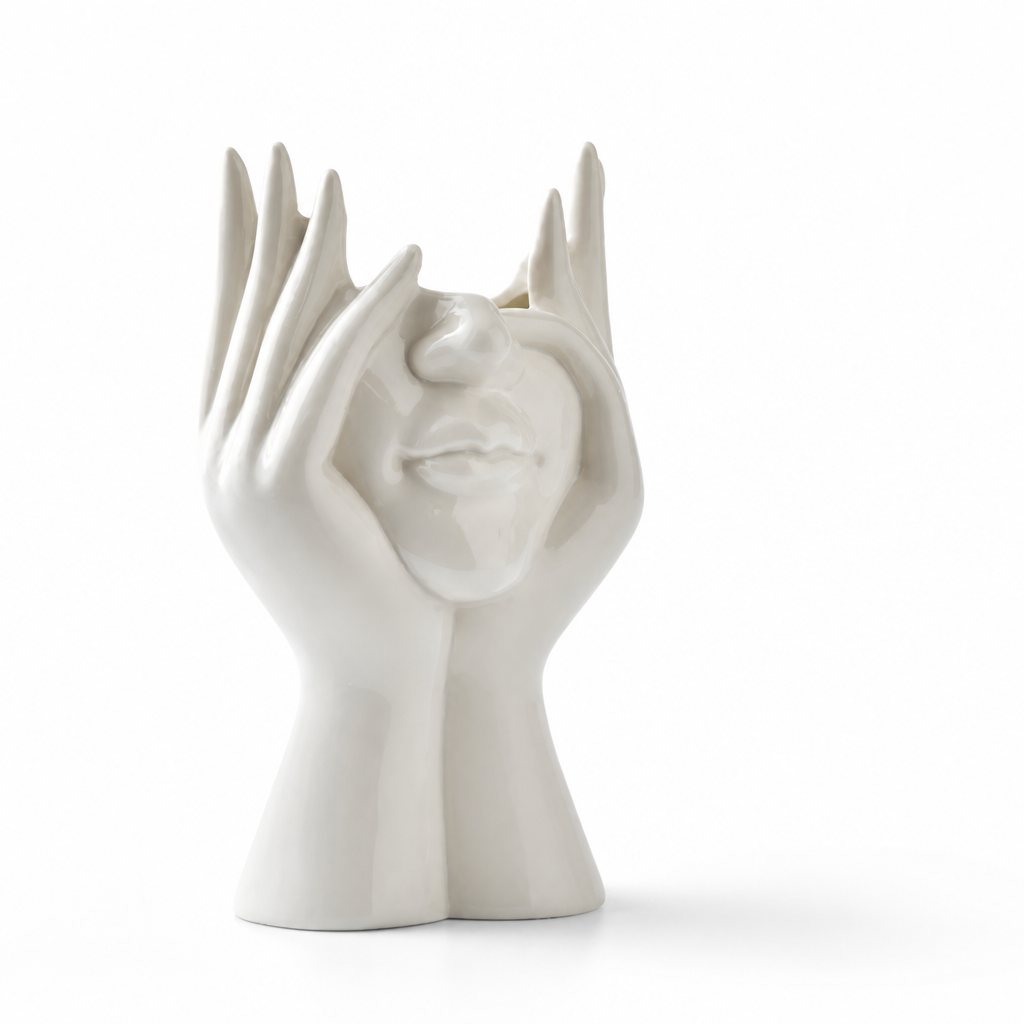 Nordic Minimalist Abstract Face Ceramic Vase