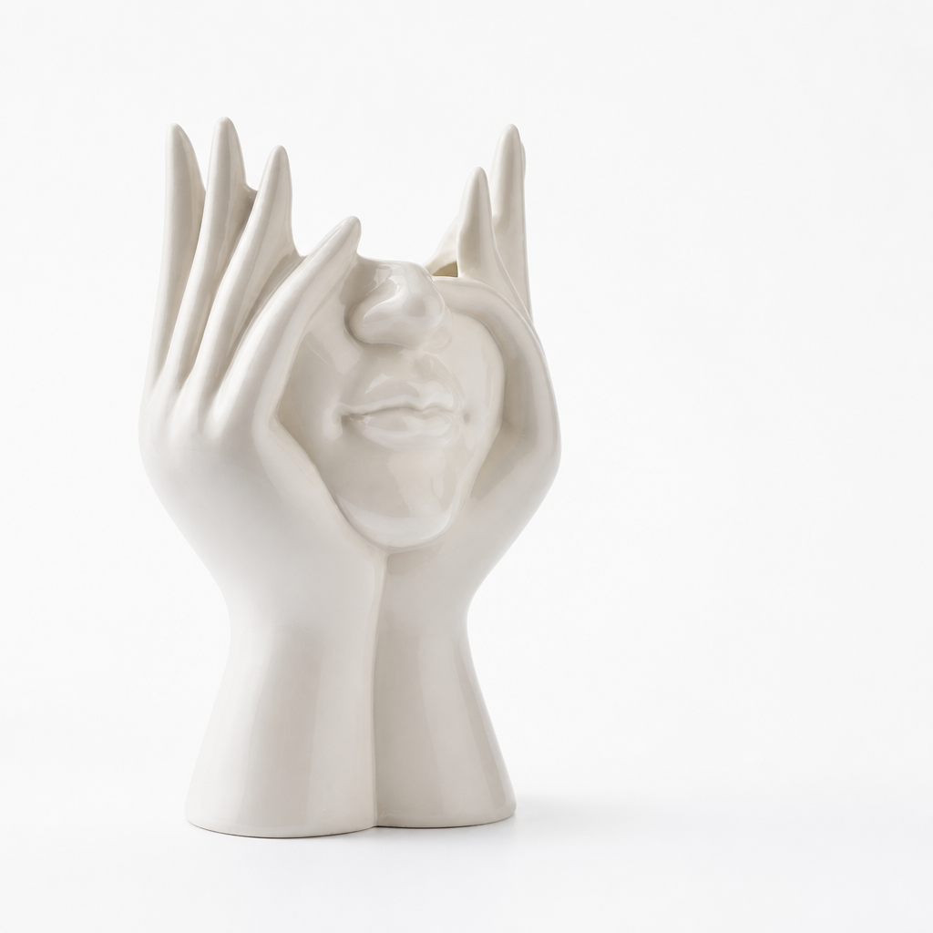 Nordic Minimalist Abstract Face Ceramic Vase