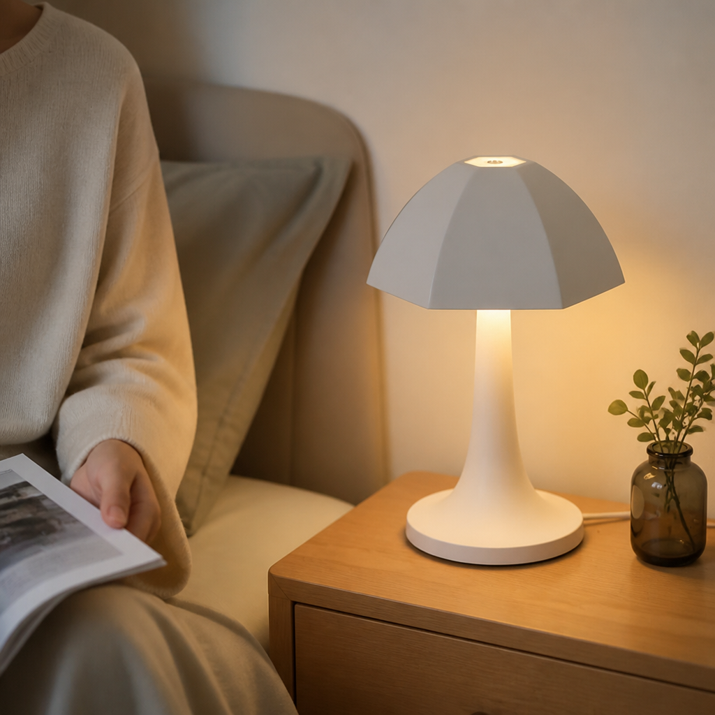 Nordic Mushroom Table Lamp with Soft Diffused Ambient Glow