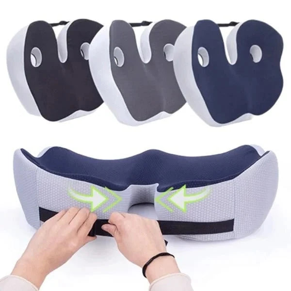 Office Seat Cushion Contoured Memory Foam Breathable Mesh