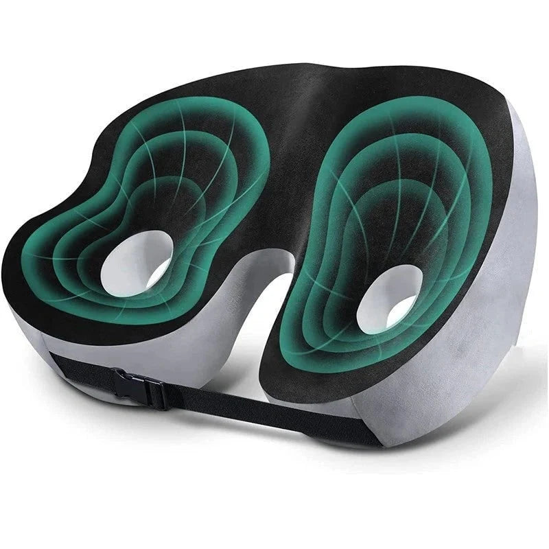 Office Seat Cushion Contoured Memory Foam Breathable Mesh