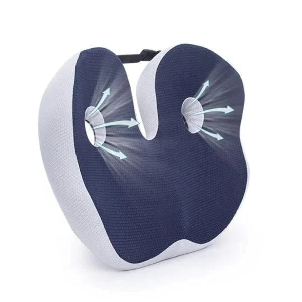 Office Seat Cushion Contoured Memory Foam Breathable Mesh