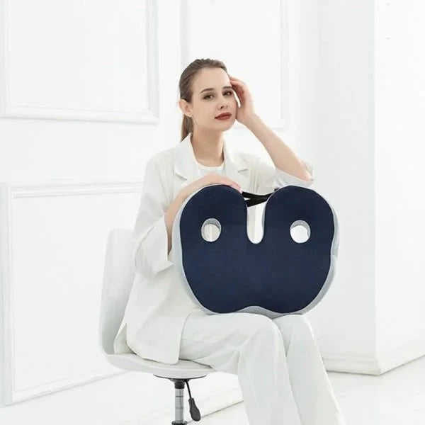Office Seat Cushion Contoured Memory Foam Breathable Mesh