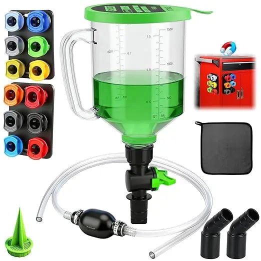 Oil Funnel Adapter Set 12 Color-Coded Adapters Magnetic Trays