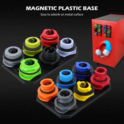 Oil Funnel Adapter Set 12 Color-Coded Adapters Magnetic Trays