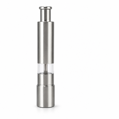 One-Hand Push Stainless Steel Salt & Pepper Grinder (Set of 2)