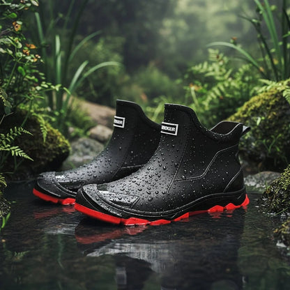 Outdoor Boots Waterproof PVC Non-Slip Ankle-High