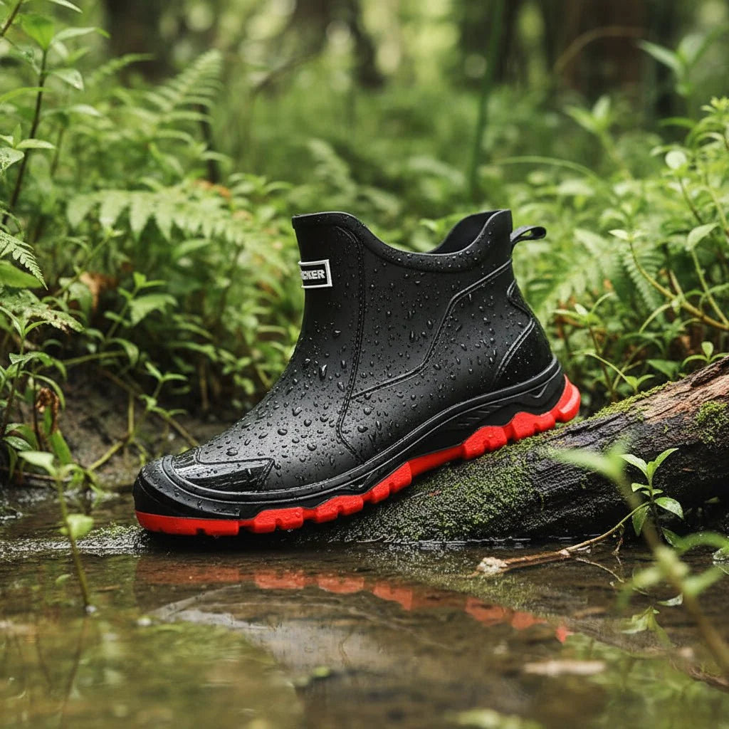 Outdoor Boots Waterproof PVC Non-Slip Ankle-High