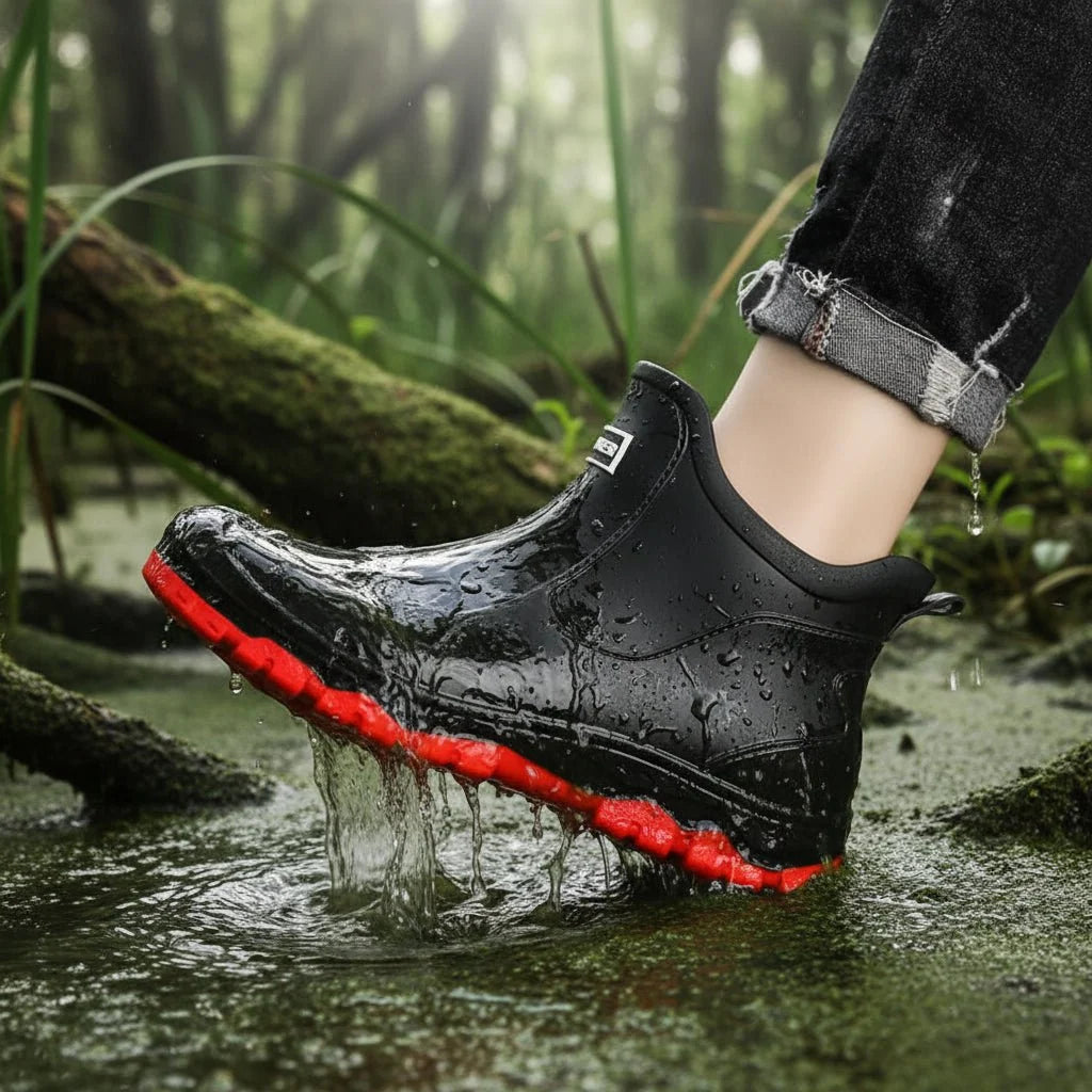 Outdoor Boots Waterproof PVC Non-Slip Ankle-High