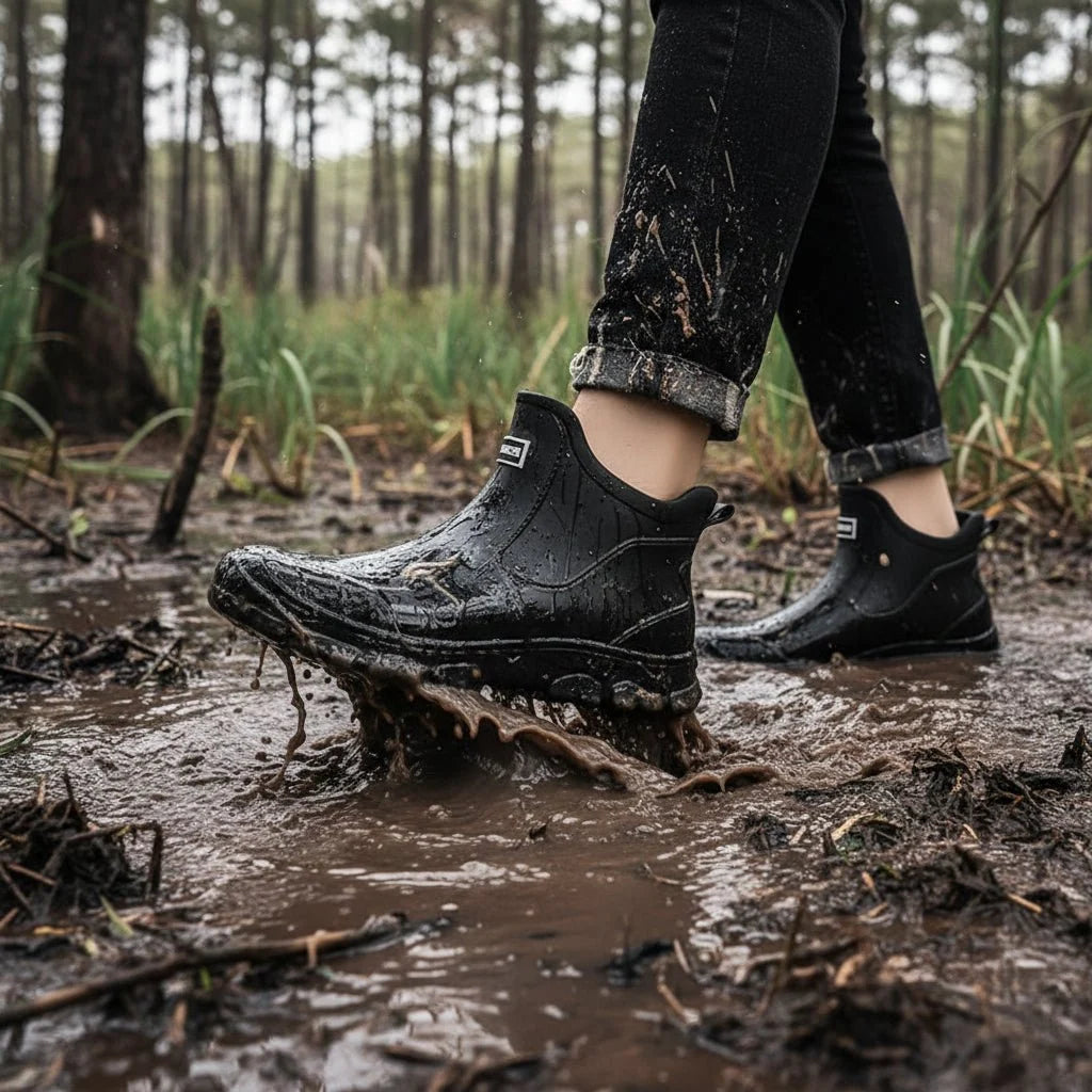 Outdoor Boots Waterproof PVC Non-Slip Ankle-High