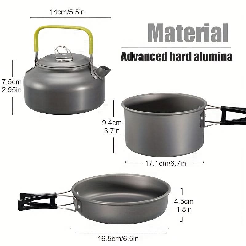 Outdoor Cooking Set Lightweight & Compact Heat-Resistant Metal