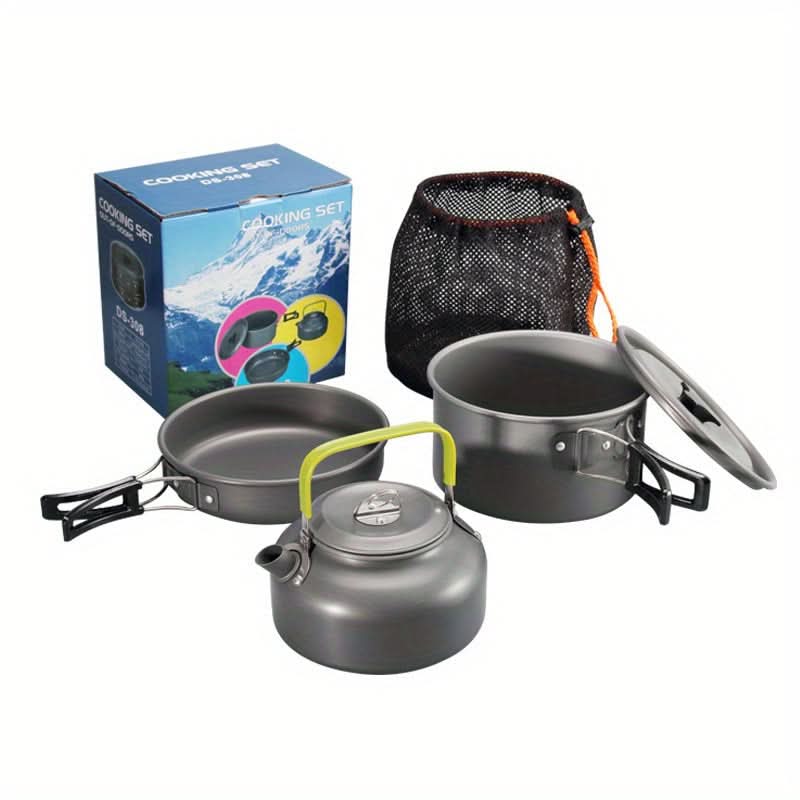 Outdoor Cooking Set Lightweight & Compact Heat-Resistant Metal