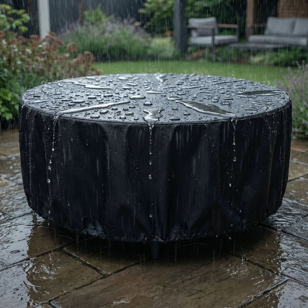 Outdoor Furniture Cover Round Water-Repellent & UV-Resistant Adjustable Drawstring