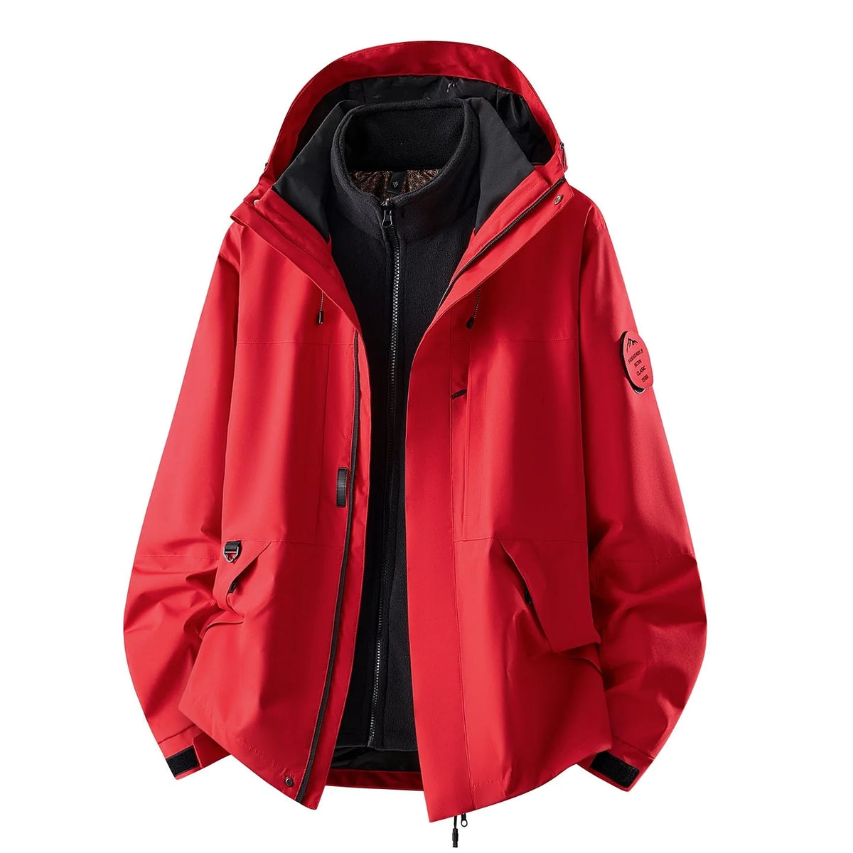Outdoor Jacket Waterproof 3-In-1 Detachable Fleece Liner