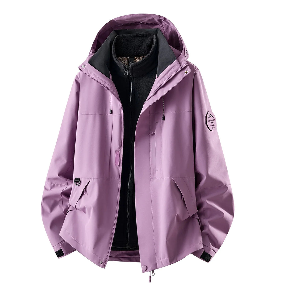 Outdoor Jacket Waterproof 3-In-1 Detachable Fleece Liner