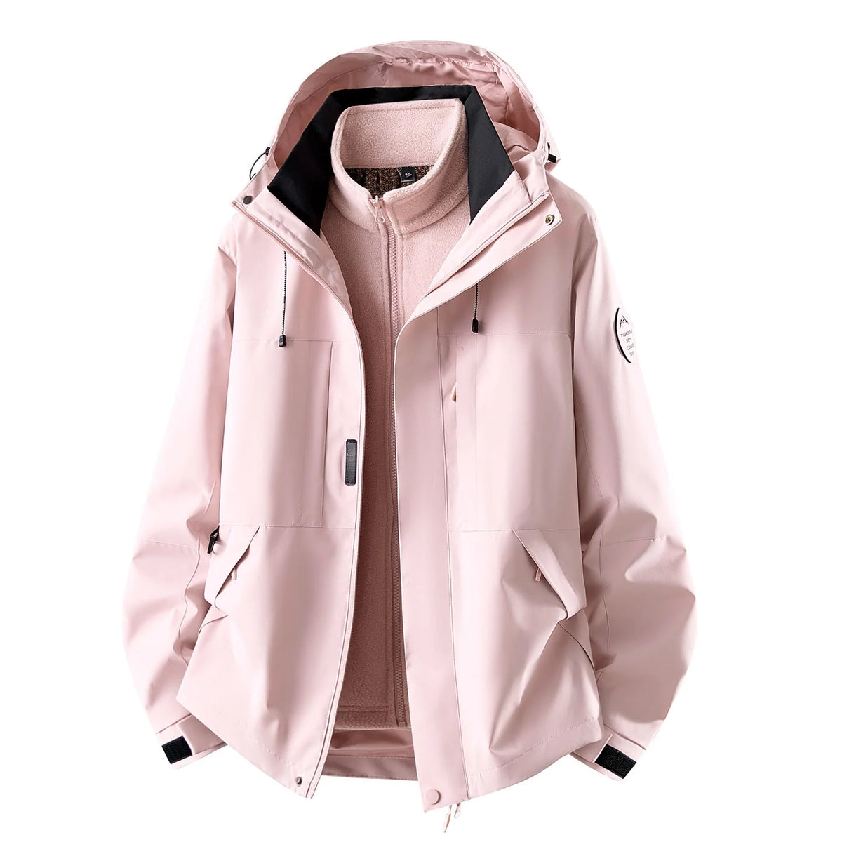 Outdoor Jacket Waterproof 3-In-1 Detachable Fleece Liner