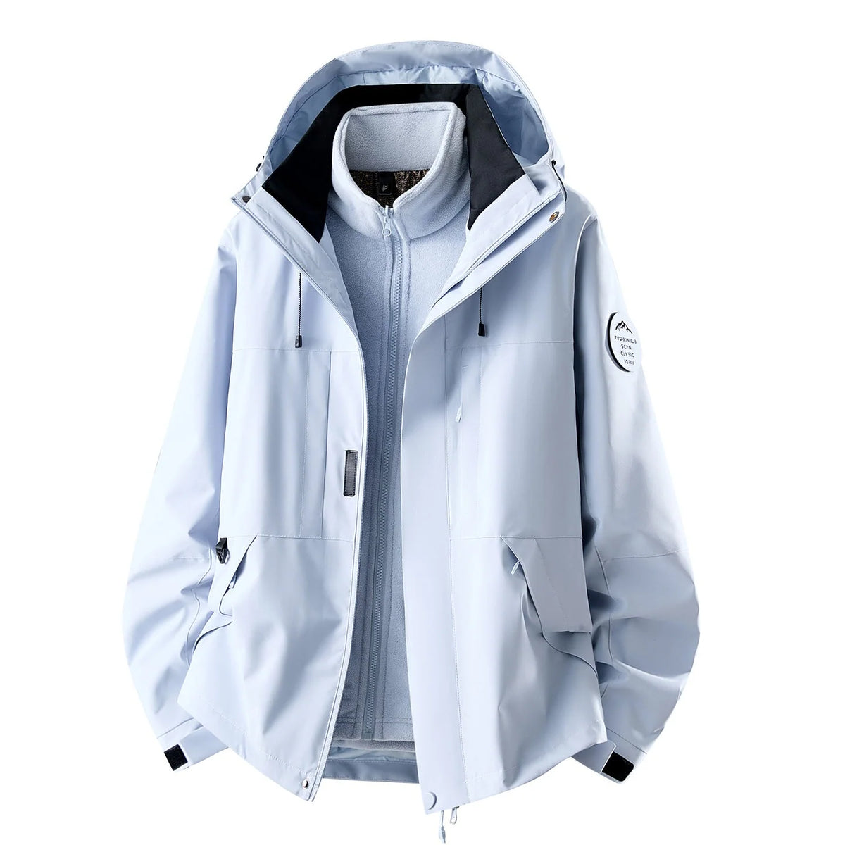 Outdoor Jacket Waterproof 3-In-1 Detachable Fleece Liner