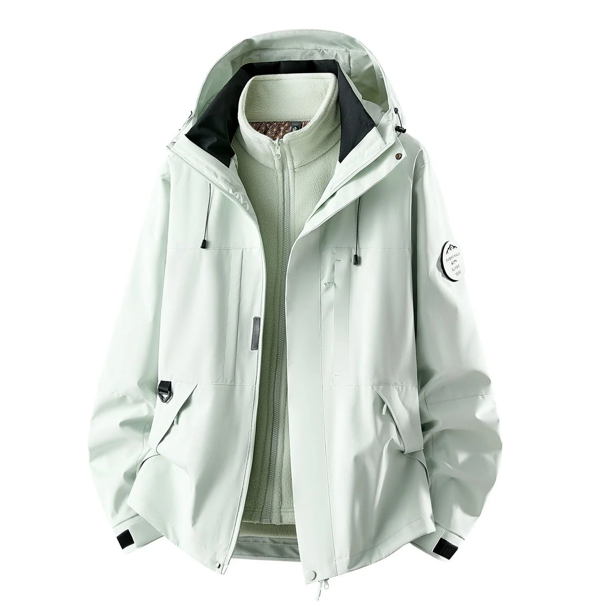 Outdoor Jacket Waterproof 3-In-1 Detachable Fleece Liner