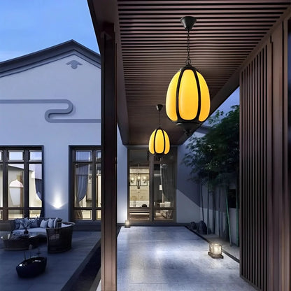 Outdoor Pendant Light Pumpkin-Shaped Waterproof & Hardwired