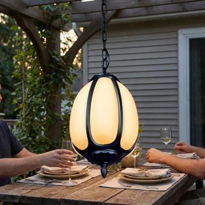 Outdoor Pendant Light Pumpkin-Shaped Waterproof & Hardwired