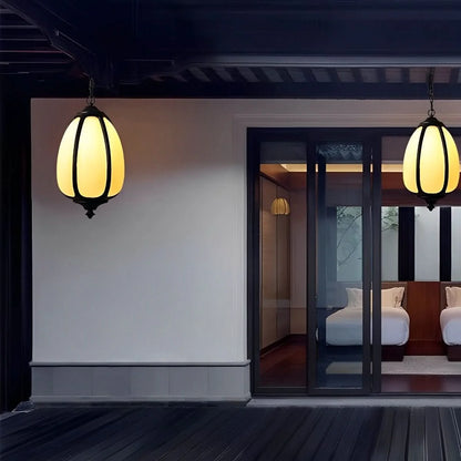 Outdoor Pendant Light Pumpkin-Shaped Waterproof & Hardwired