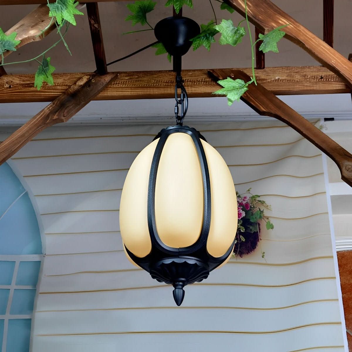 Outdoor Pendant Light Pumpkin-Shaped Waterproof & Hardwired