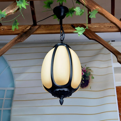 Outdoor Pendant Light Pumpkin-Shaped Waterproof & Hardwired