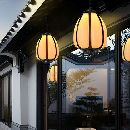 Outdoor Pendant Light Pumpkin-Shaped Waterproof & Hardwired