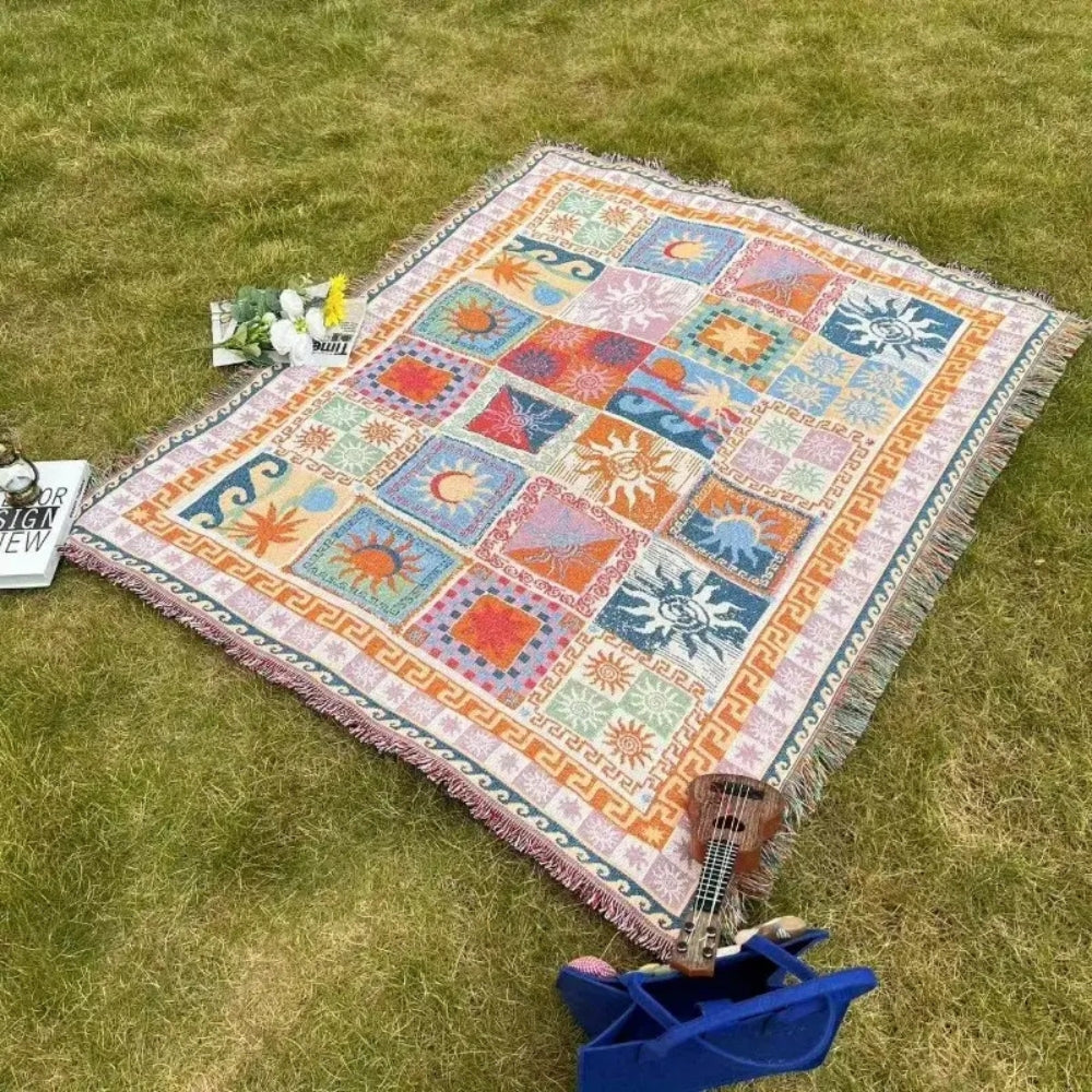 Outdoor Picnic Blanket Thick Anti-Tear Microfiber Machine Washable