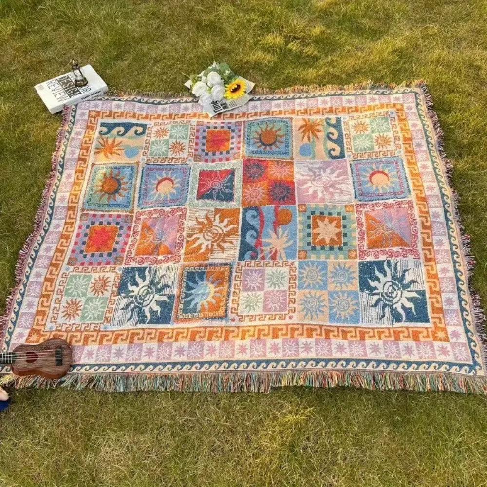 Outdoor Picnic Blanket Thick Anti-Tear Microfiber Machine Washable