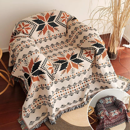 Outdoor Picnic Mat Moroccan Boho Microfiber & Cotton Water-Resistant