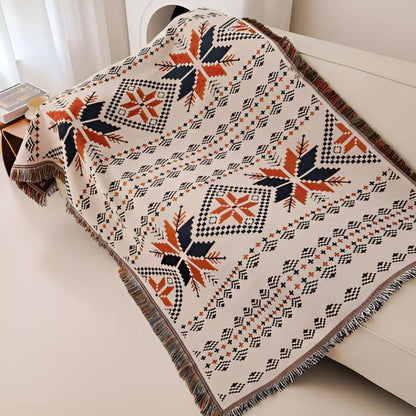 Outdoor Picnic Mat Moroccan Boho Microfiber & Cotton Water-Resistant