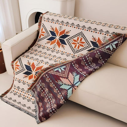 Outdoor Picnic Mat Moroccan Boho Microfiber & Cotton Water-Resistant