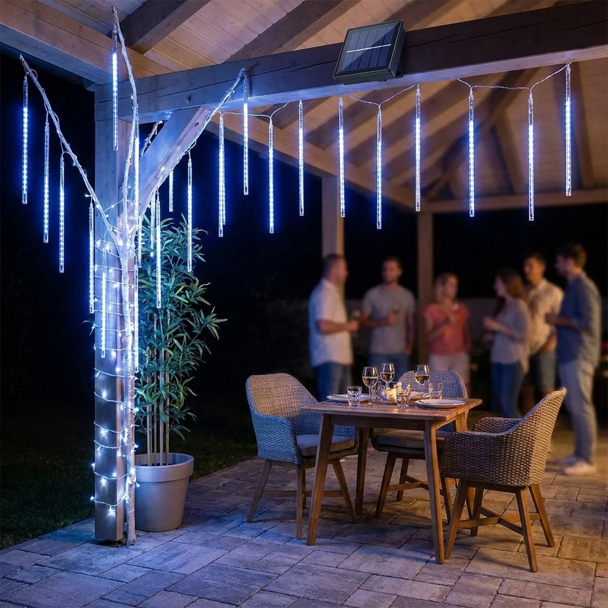 Outdoor Solar Light 360° Meteor Shower Effect IP65