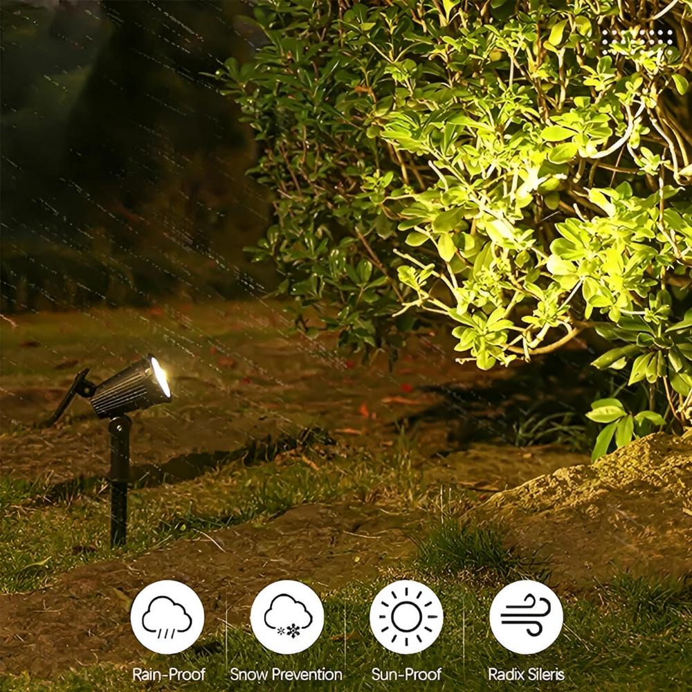 Outdoor Solar Spotlight Daylight White Adjustable Angle 8-Hour Runtime