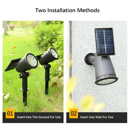 Outdoor Solar Spotlight Daylight White Adjustable Angle 8-Hour Runtime