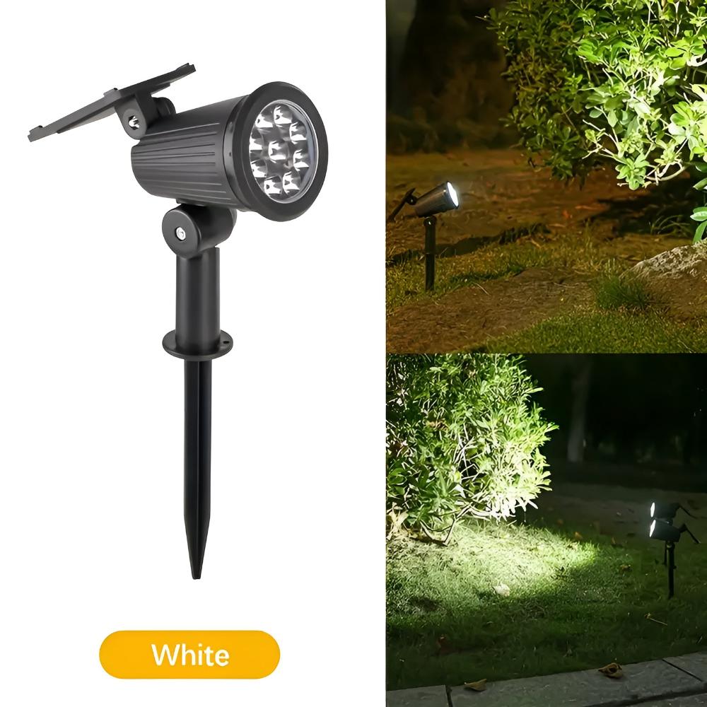 Outdoor Solar Spotlight Daylight White Adjustable Angle 8-Hour Runtime