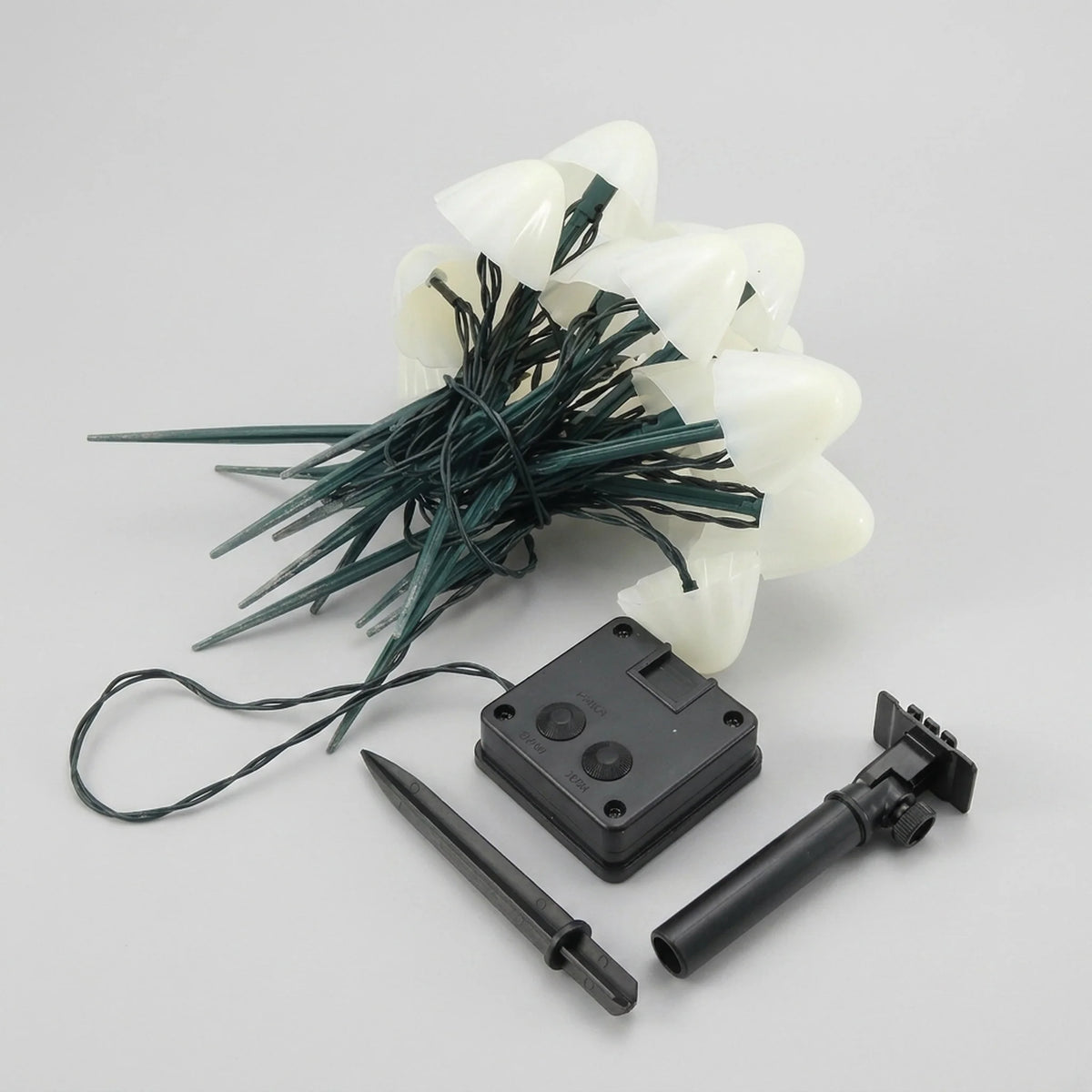 Outdoor String Lights Mushroom-Shaped Solar Warm White & Multicolor