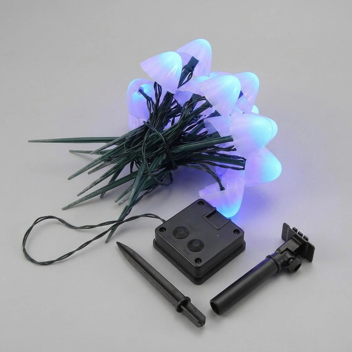 Outdoor String Lights Mushroom-Shaped Solar Warm White & Multicolor