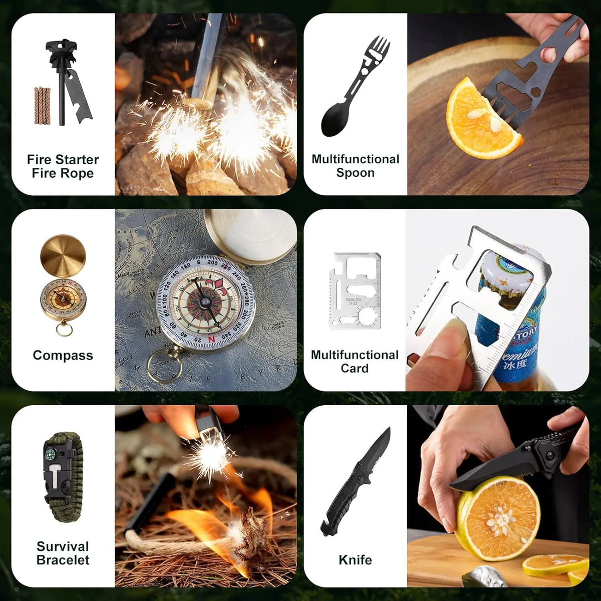Outdoor Survival Advent Calendar 24-Piece Camping Gear Set