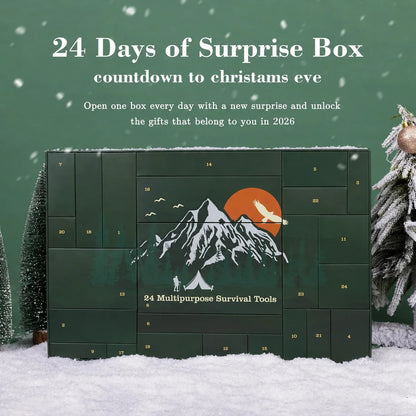 Outdoor Survival Advent Calendar 24-Piece Camping Gear Set