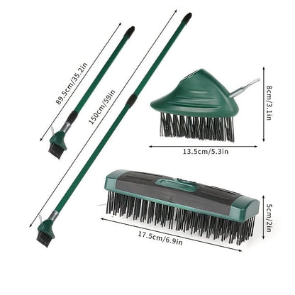 Outdoor Wire Brush Steel Telescopic Handle Interchangeable Heads