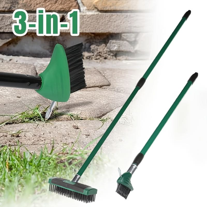 Outdoor Wire Brush Steel Telescopic Handle Interchangeable Heads