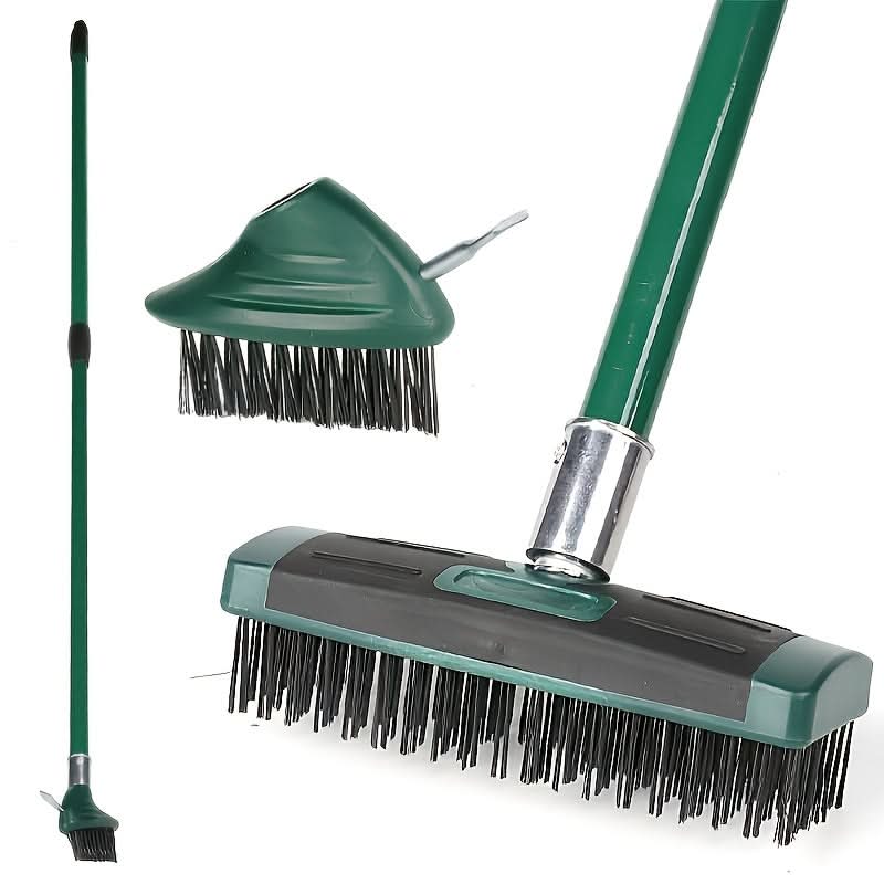 Outdoor Wire Brush Steel Telescopic Handle Interchangeable Heads